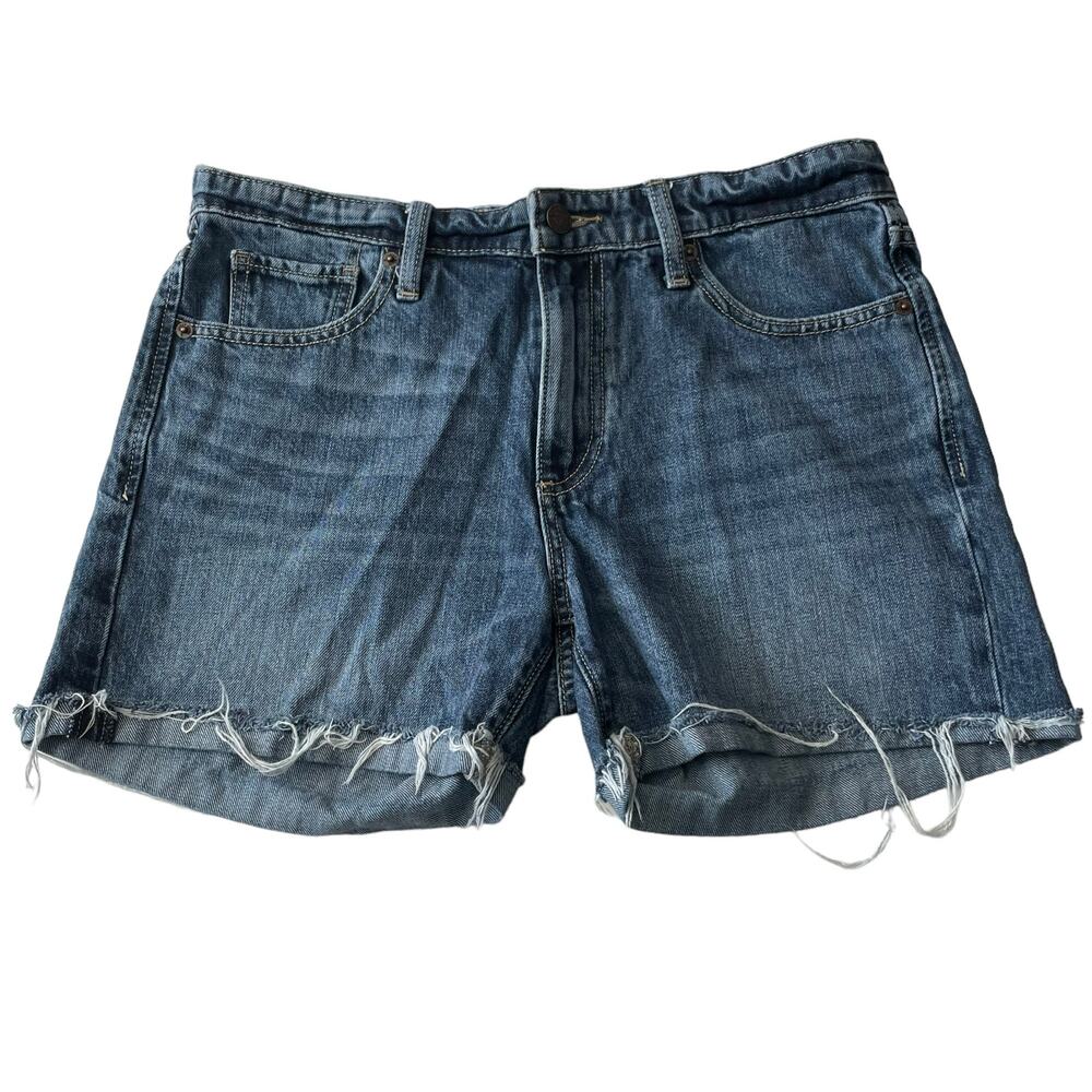 Lucky Brand Womens Jean Shorts Size 4/27 Mid Rise The Boyfriend Short Blue Denim